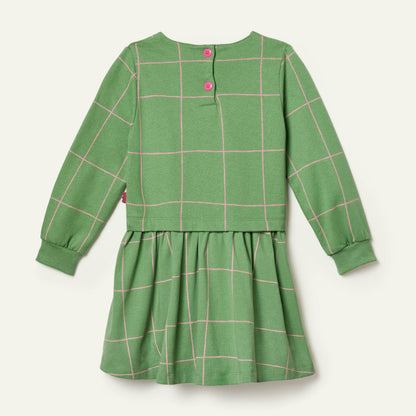 Recycled Cotton and Jersey Grid Dress