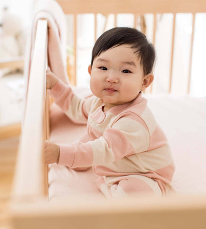 Rugby Stripe Organic Cotton Two-Piece Pajamas - Ranunculus